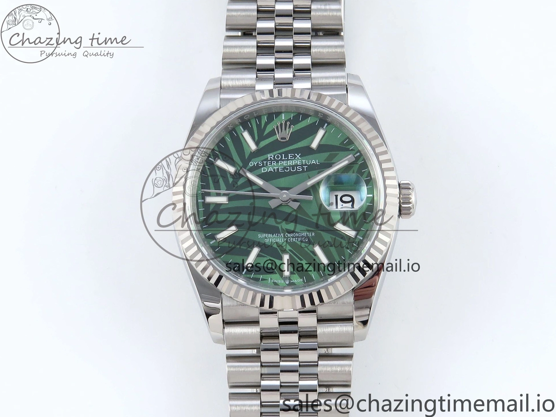 DateJust Jubilee Leaf A3235 Bracelet Edition EWEF on Green Dial 36 Marker Stick 126234 Best 0307